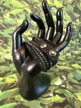 Swarovski Crystal Black Studded Wrap Bracelet